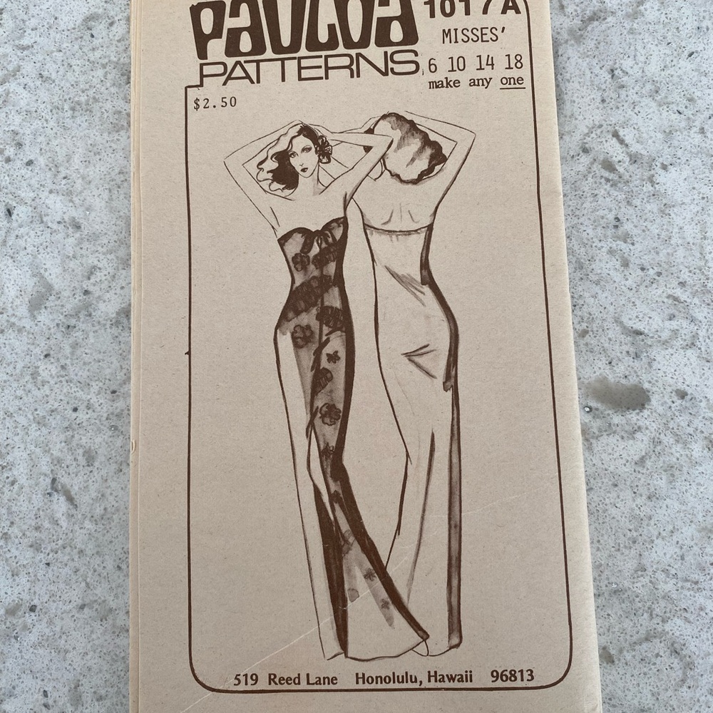 Vintage Sewing Pattern Misses' Maxi Dress